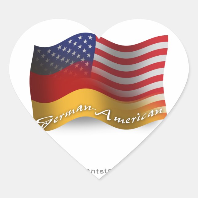 Sticker Cœur Drapeau allemand-américain (Devant)