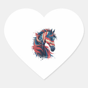 Sticker Cœur Drapeau américain