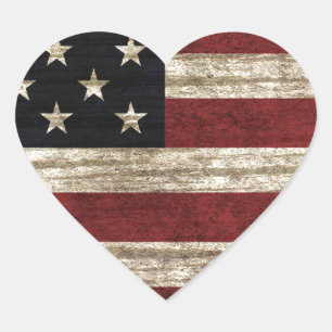 Sticker Cœur Drapeau américain