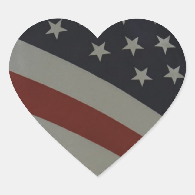 Sticker Cœur Drapeau américain (Devant)