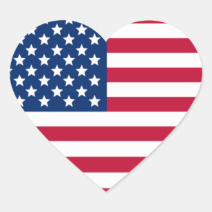 Sticker Cœur Drapeau américain