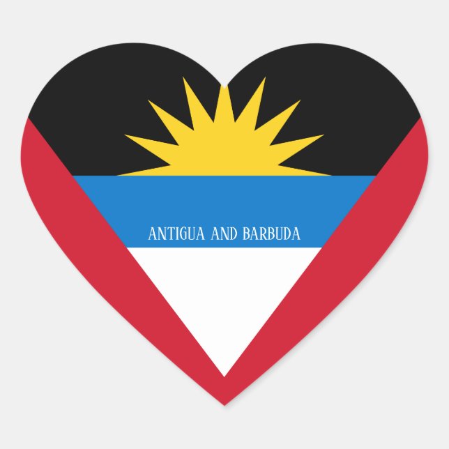 Sticker Cœur Drapeau Antigua-et-Barbuda Splendid Patriotic (Devant)