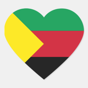 Sticker Cœur Drapeau Azawad