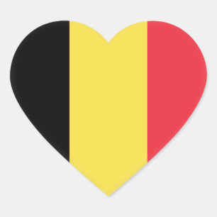Sticker Cœur Drapeau belge