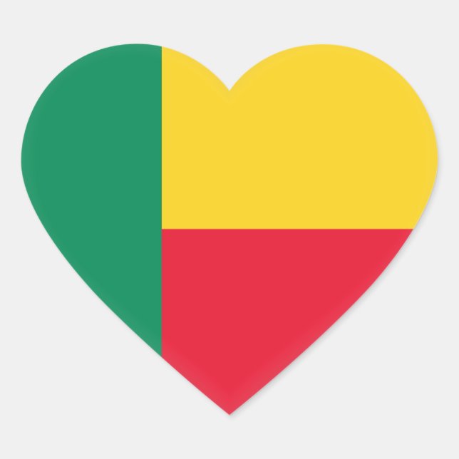 Sticker Cœur Drapeau Bénin (Devant)