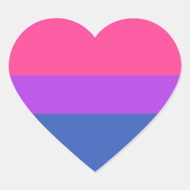 Sticker Cœur Drapeau bisexuel (Devant)