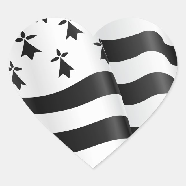 Sticker Cœur Drapeau breton (Devant)