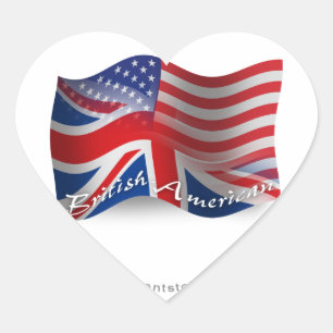Sticker Cœur Drapeau britannique-américain