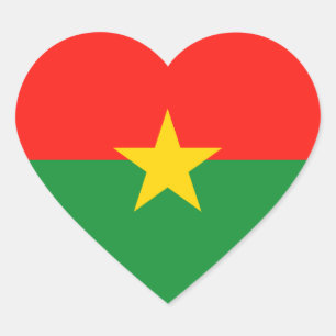Sticker Coeur Drapeau Burkina Faso