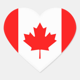 Sticker Cœur Drapeau canadien