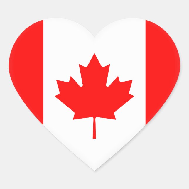 Sticker Cœur Drapeau canadien (Devant)