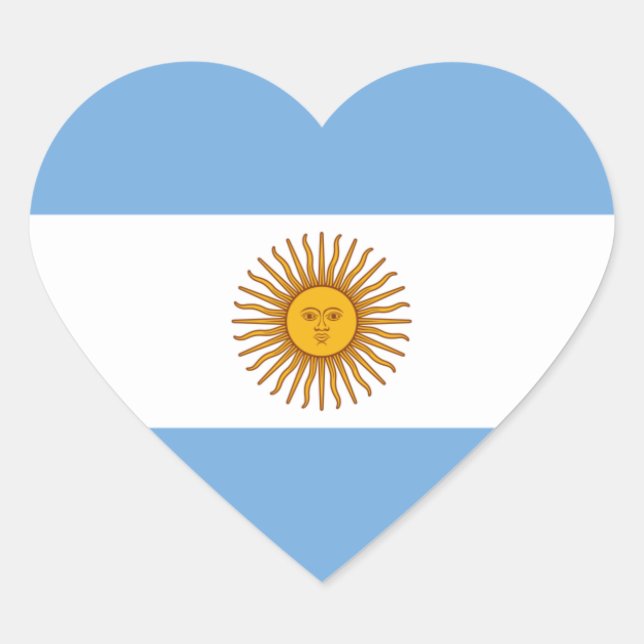 Sticker Cœur Drapeau cardiaque Argentine/Argentine (Devant)