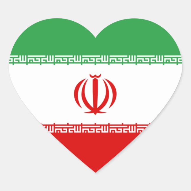 Sticker Cœur Drapeau cardiaque Iran/Iran/Iran (Devant)
