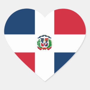 Sticker Cœur Drapeau cardiaque République Dominicaine