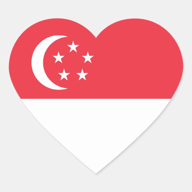 Sticker Cœur Drapeau cardiaque Singapour/Singapour (Devant)