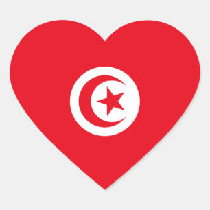 Sticker Cœur Drapeau cardiaque tunisien