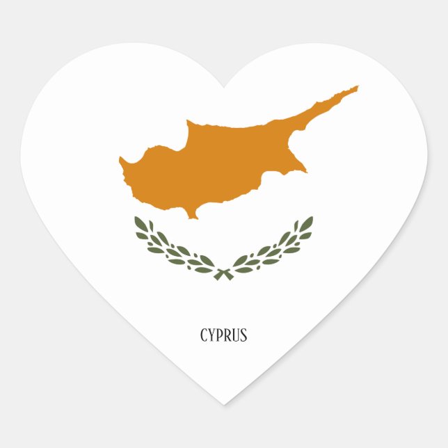 Sticker Cœur Drapeau Chypre Splendide patriotique (Devant)