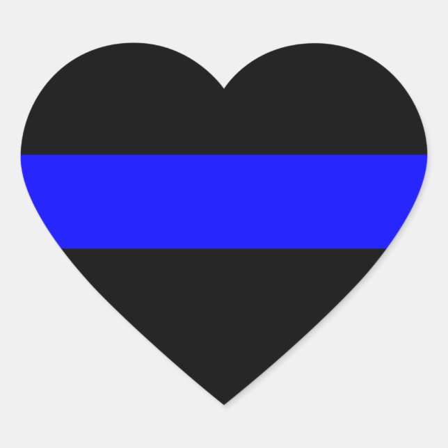 Sticker Cœur Drapeau commémoratif des policiers de la Ligne Ble (Devant)