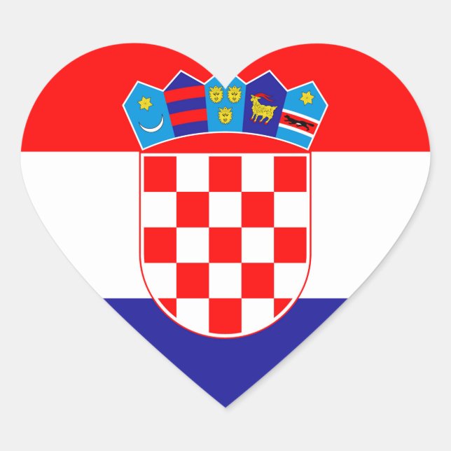 Sticker Cœur Drapeau Croatie (Devant)