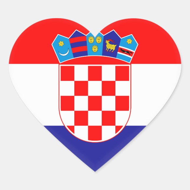 Sticker Cœur Drapeau Croatie (Devant)