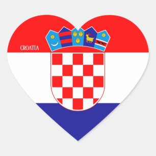 Sticker Cœur Drapeau Croatie Splendide patriotique