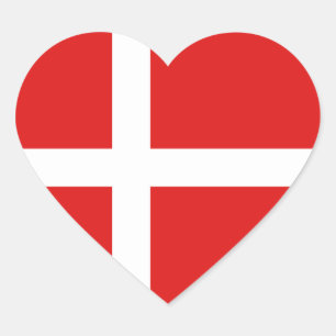 Sticker Coeur Drapeau Danemark