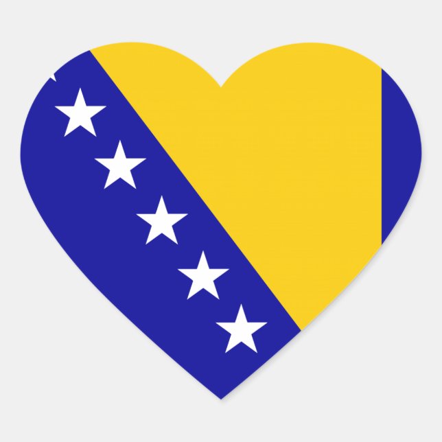 Sticker Cœur Drapeau de Bosnie-Herzégovine (Devant)