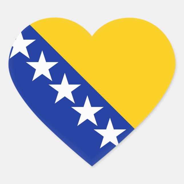 Sticker Cœur Drapeau de Bosnie-Herzégovine (Devant)