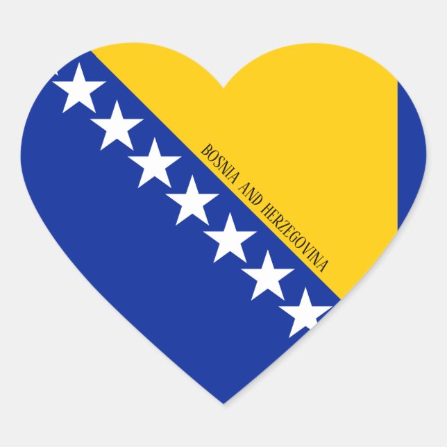 Sticker Cœur Drapeau de Bosnie patriotique (Devant)