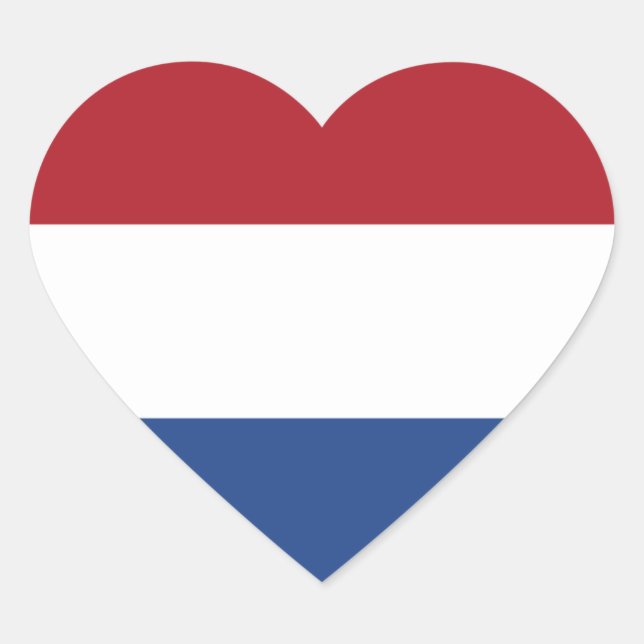 Sticker Cœur Drapeau de coeur Pays-Bas/Holland/Dutch/Hollander (Devant)