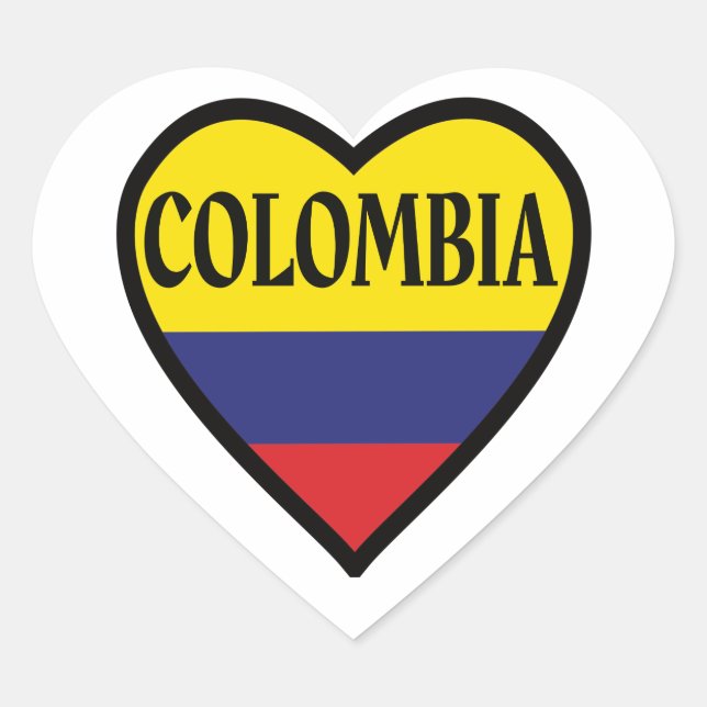 Sticker Coeur drapeau de Colombie (Devant)