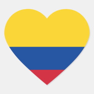 Sticker Coeur drapeau de Colombie