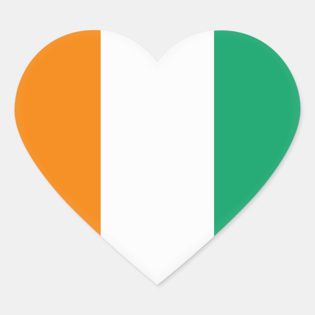 Sticker Cœur Drapeau de Côte d'Ivoire (Devant)