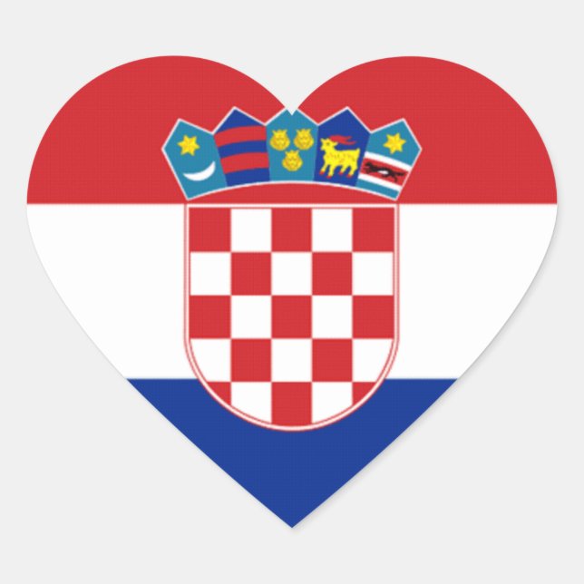 Sticker Cœur Drapeau de Croatie (Devant)