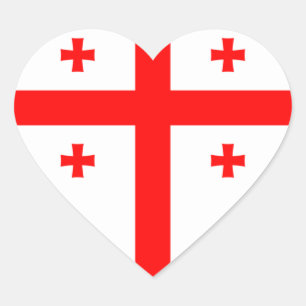 Sticker Cœur Drapeau de Géorgie