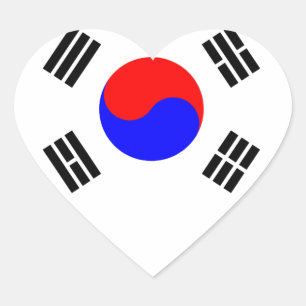 Sticker Cœur Drapeau de la Corée du Sud