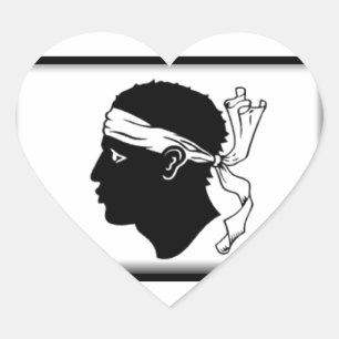 Sticker Cœur Drapeau de la Corse France