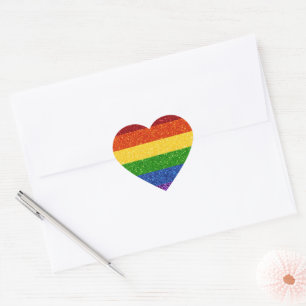 Sticker Cœur Drapeau de la Fierté arc-en-ciel LGBT Parties scin
