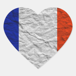 Sticker Cœur drapeau de la france