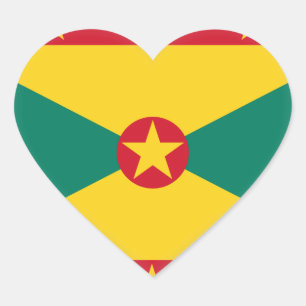 Sticker Cœur Drapeau de la Grenade
