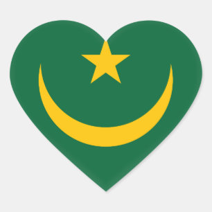 Sticker Cœur Drapeau de la Mauritanie