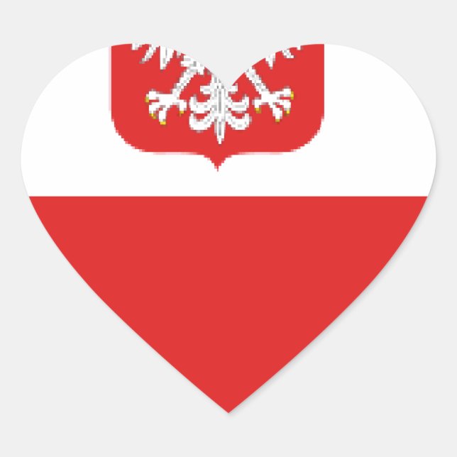 Sticker Cœur drapeau de la pologne (Devant)