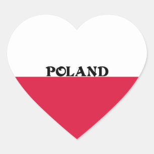 Sticker Cœur Drapeau de la Pologne