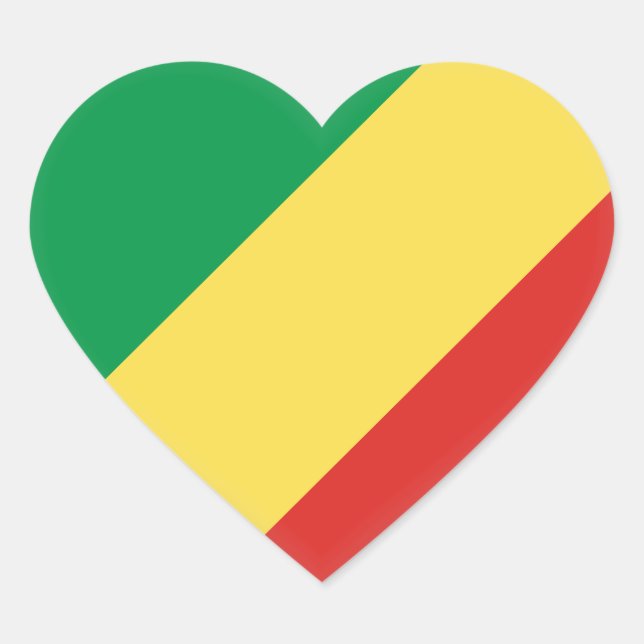 Sticker Cœur Drapeau de la République du Congo (Devant)