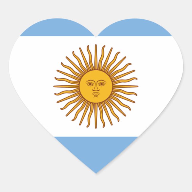 Sticker Cœur Drapeau de l'Argentine (Devant)