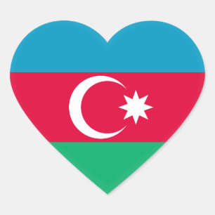 Sticker Cœur Drapeau de l'Azerbaïdjan