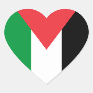 Sticker Cœur Drapeau de l'État de Palestine