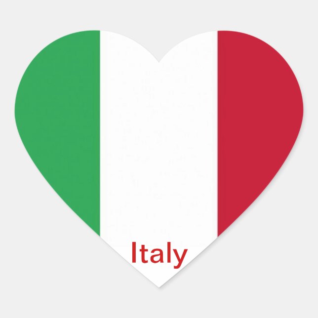 Sticker Cœur Drapeau de l'Italie (Devant)
