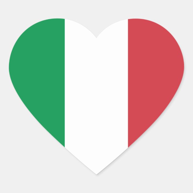 Sticker Cœur Drapeau de l'Italie (Devant)