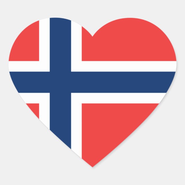 Sticker Cœur Drapeau de Norway (Devant)